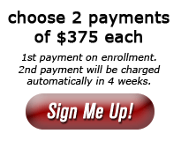 Sign Me Up! 2 Payments of $375